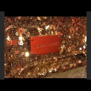 New Victoria’s Secret gold sequin clutch bag